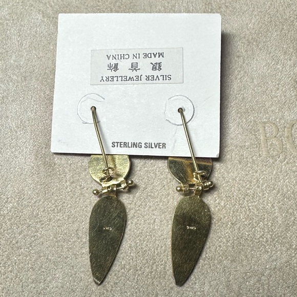 Thousand Flowers Sterling Silver, Blue Enamel, Amethyst Articulated Earrings - Picture 2 of 2